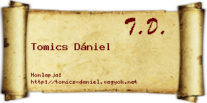 Tomics Dániel névjegykártya